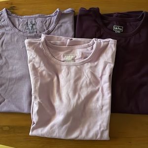 Set of L.L Bean supima cotton purple shirts|  NWOT | L